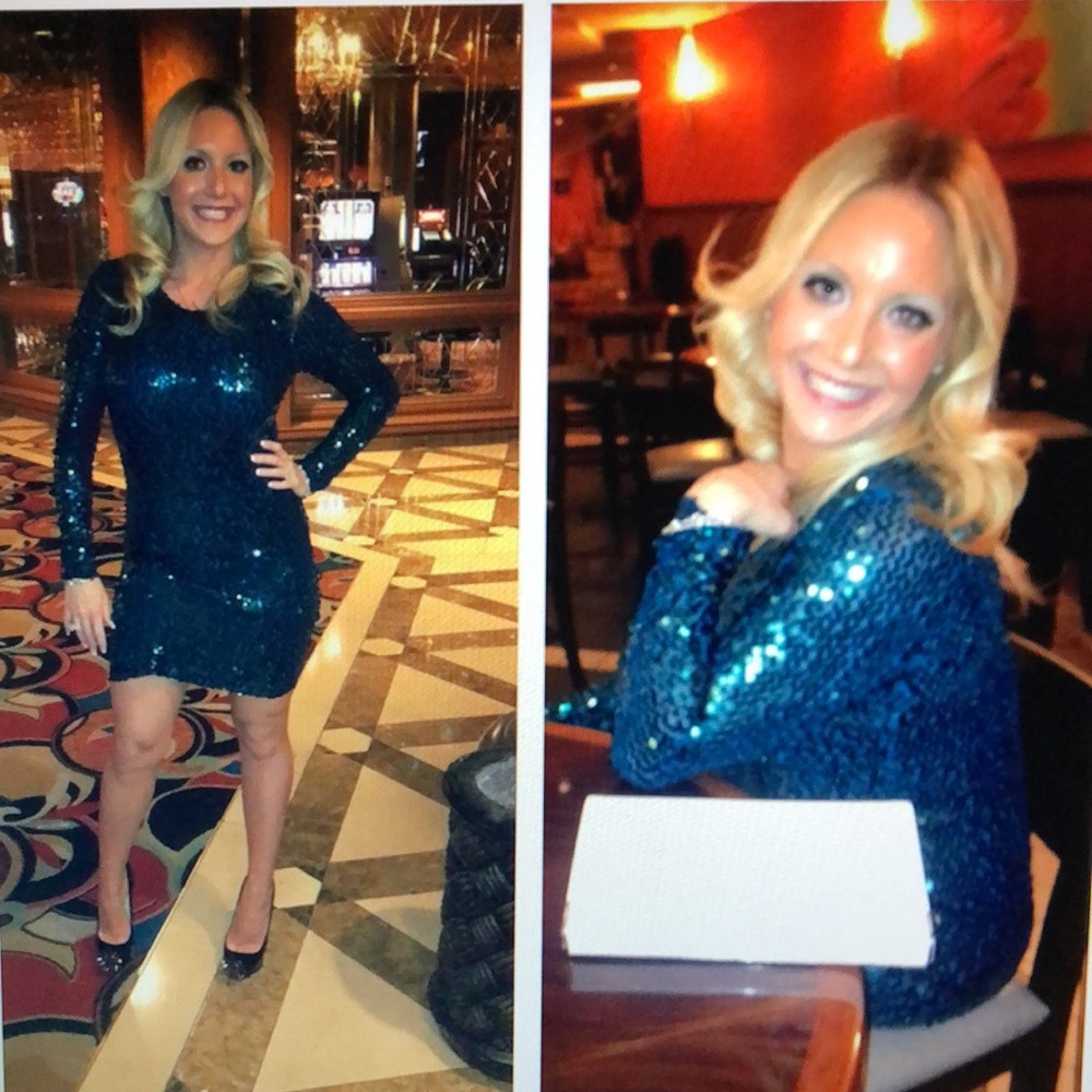 French connection long sleeve sequin dress 6